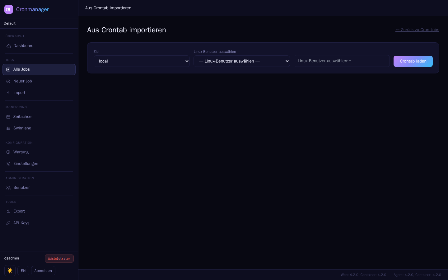 Crontab-Import