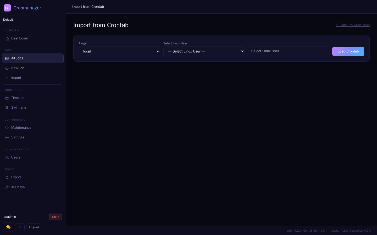 Crontab Import