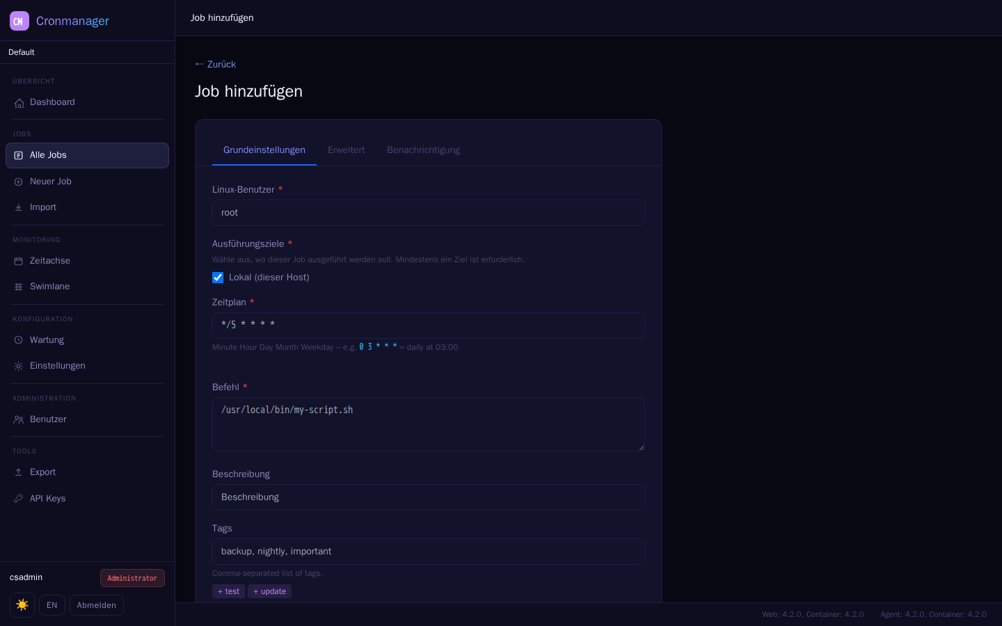 Job-Editor — Basis